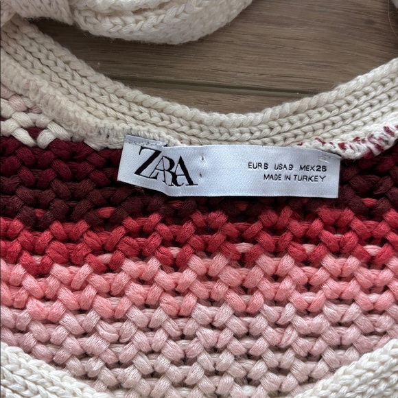 ZARA Striped Knit Midi Dress size small Red Pink Combo Limited Edition - Picture 6 of 9